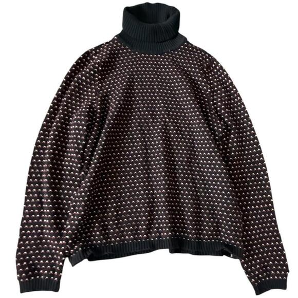 Karen Scott Sweaters - Karen Scott Black & Red Patterned Turtleneck Sweater – Size XXL